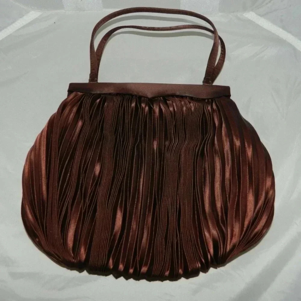 JOSEF Italian Made Brown Sateen Crepe Handbag - Picture 2 of 6
